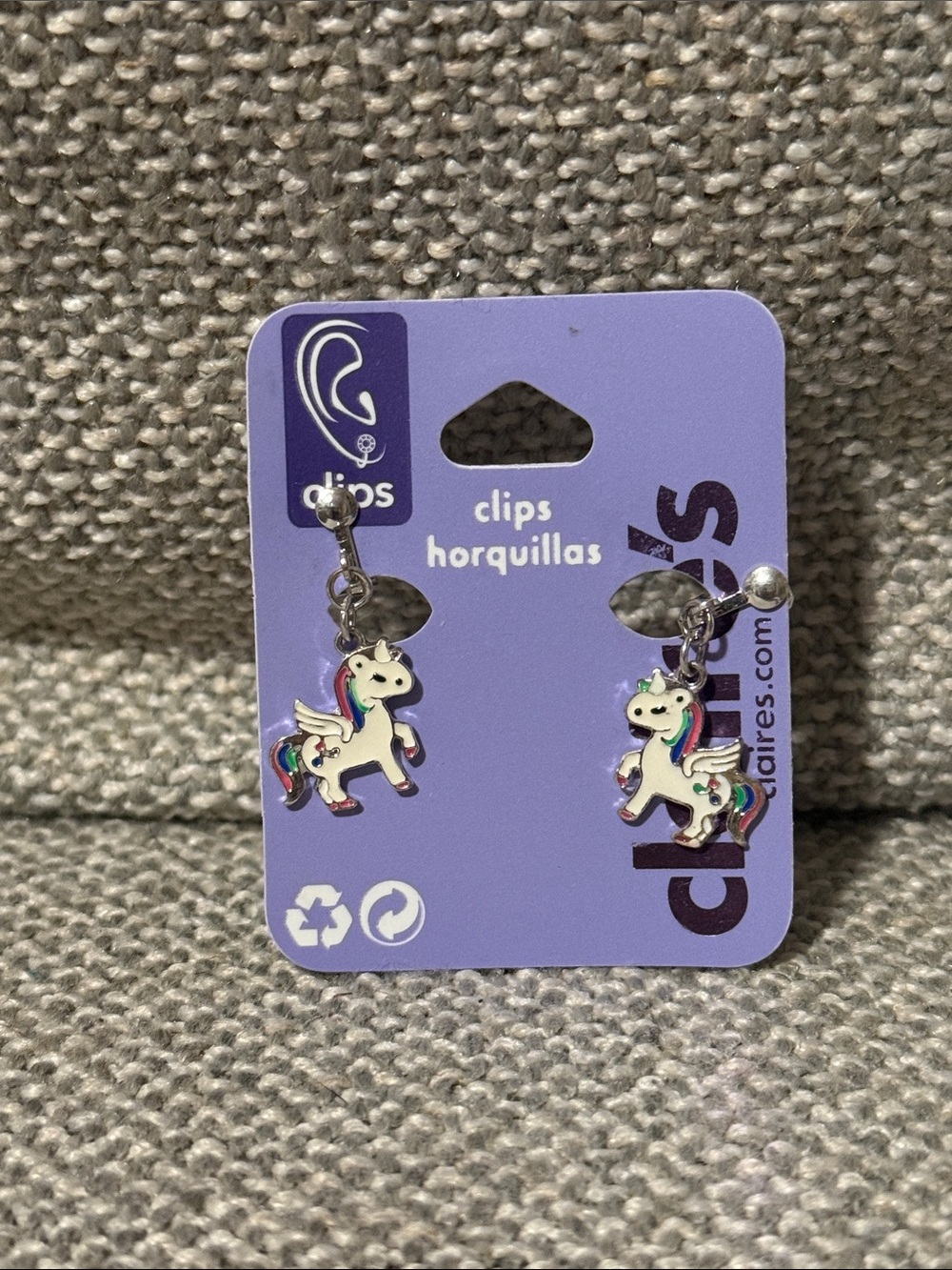 5/$25 clip unicorn earrings New